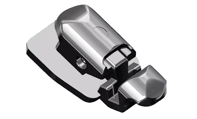 Lingual braces bracket diagram showing placement on the inner surface of teeth